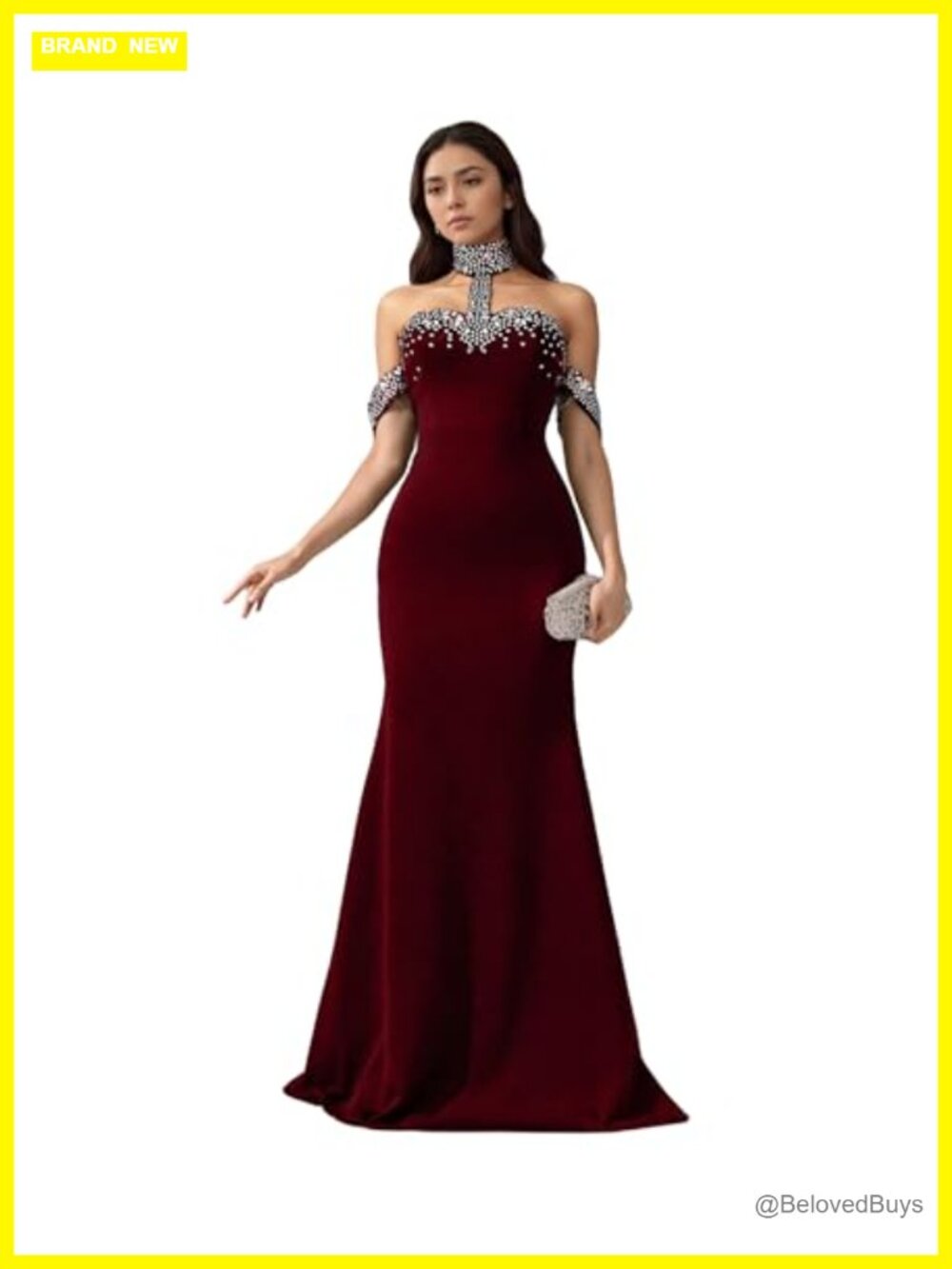 Rhinestone Sequin Halter Mermaid Maxi Dress Sexy Party Club Cocktail